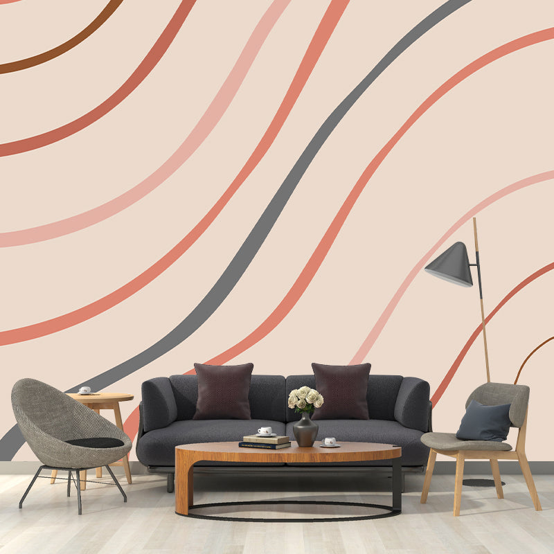 Abstract Curve Illustration Wall Mural Wallpaper Sitting Room Wall Mural