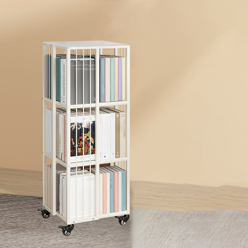 Scandinavian Metal Book Shelf Freestanding Standard Kids Bookshelf in White