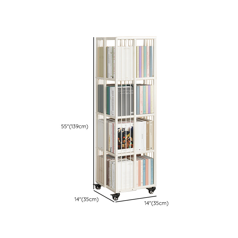 Scandinavian Metal Book Shelf Freestanding Standard Kids Bookshelf in White