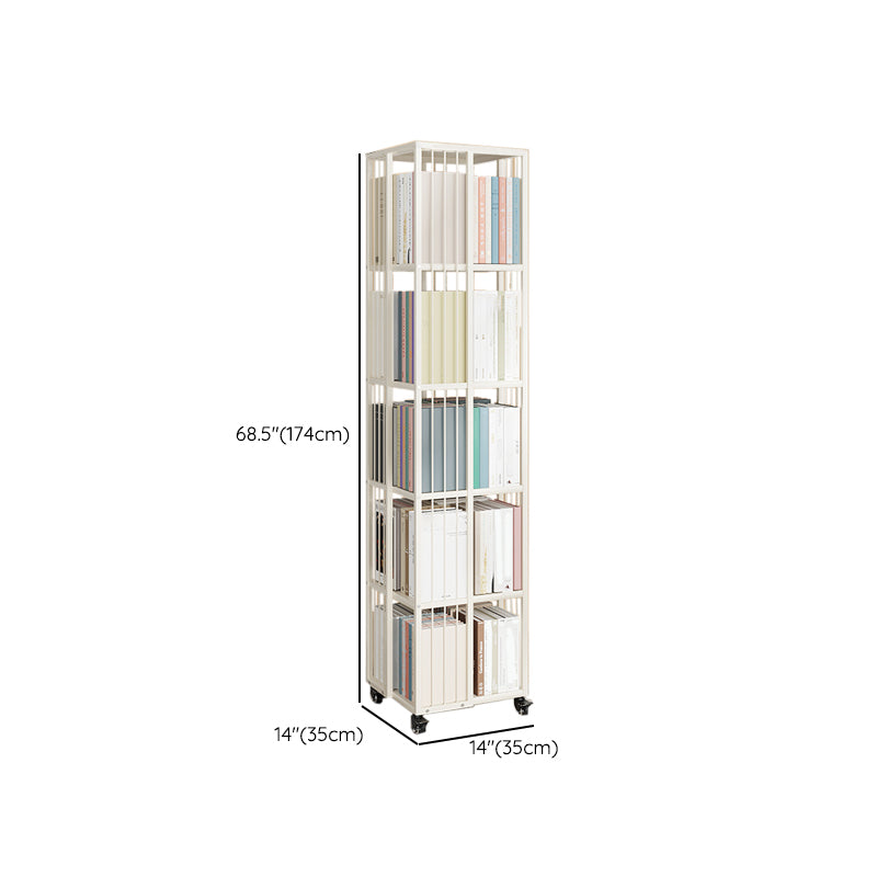 Scandinavian Metal Book Shelf Freestanding Standard Kids Bookshelf in White