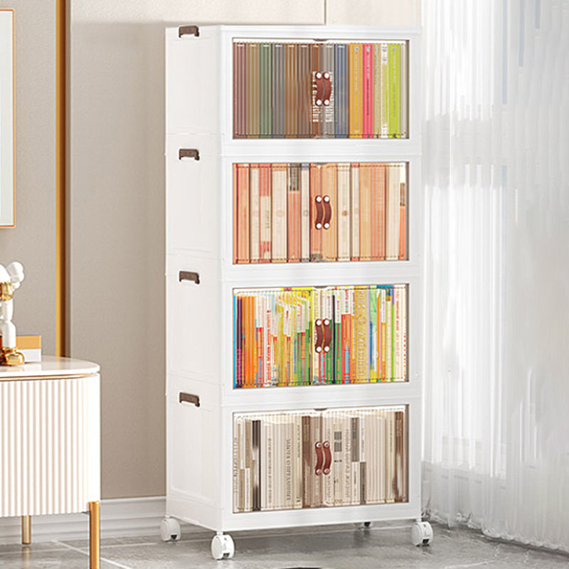 Contemporary Plastic Book Shelf Freestanding Standard Kids Bookshelf in White