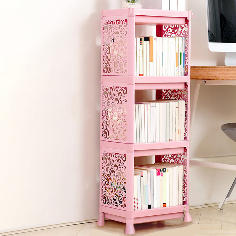 Contemporary Plastic Book Shelf Freestanding Cubby Storage Bookcase