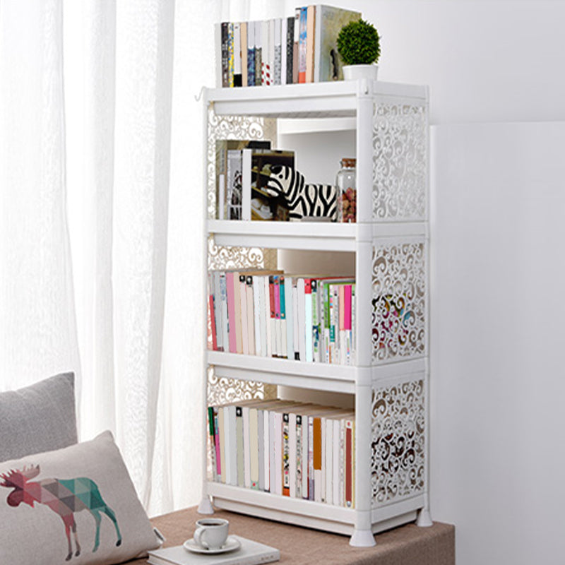Contemporary Plastic Book Shelf Freestanding Cubby Storage Bookcase