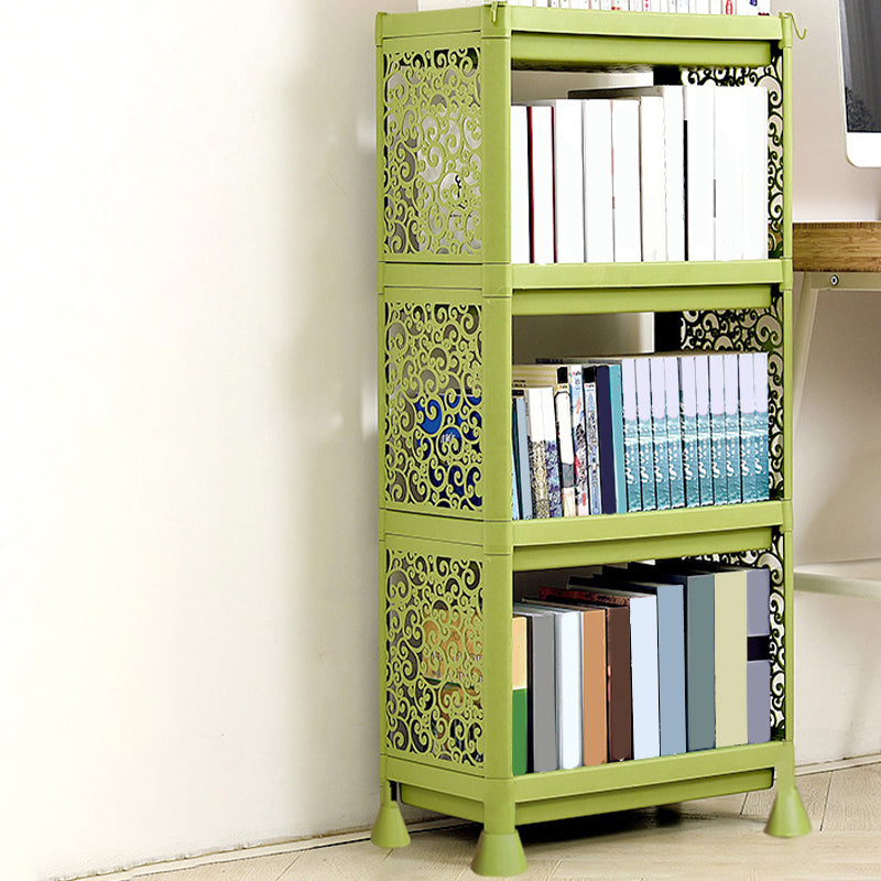 Contemporary Plastic Book Shelf Freestanding Cubby Storage Bookcase