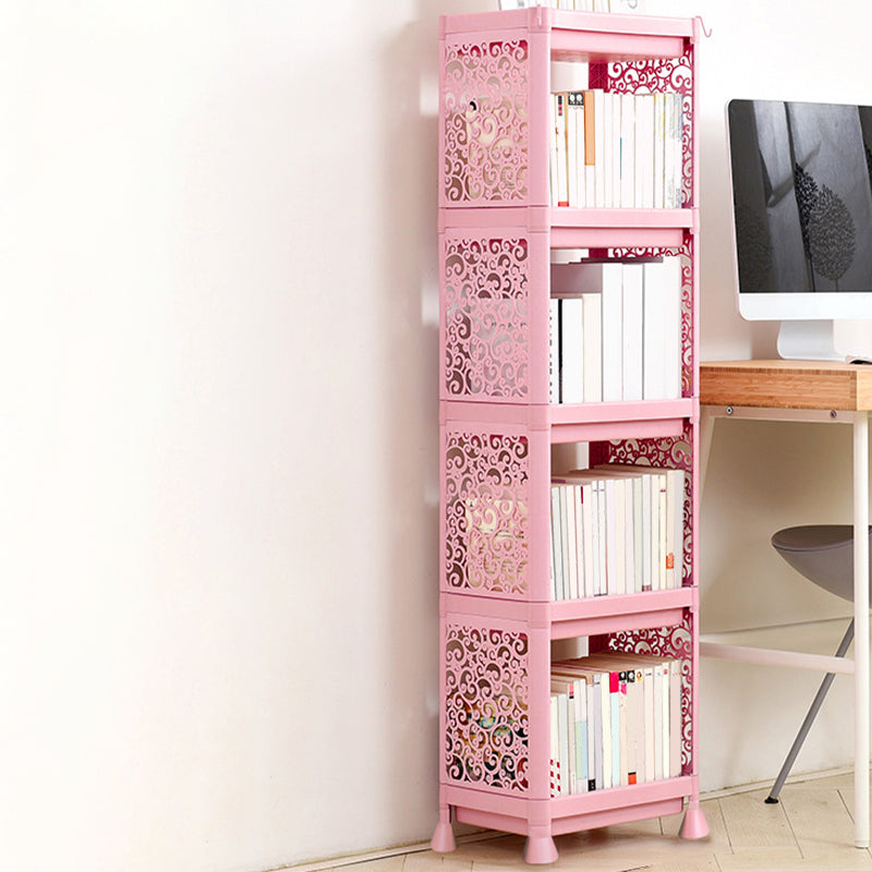 Contemporary Plastic Book Shelf Freestanding Cubby Storage Bookcase