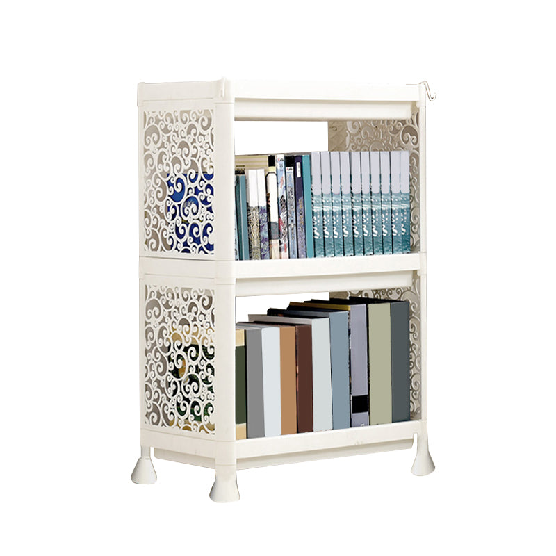 Contemporary Plastic Book Shelf Freestanding Cubby Storage Bookcase