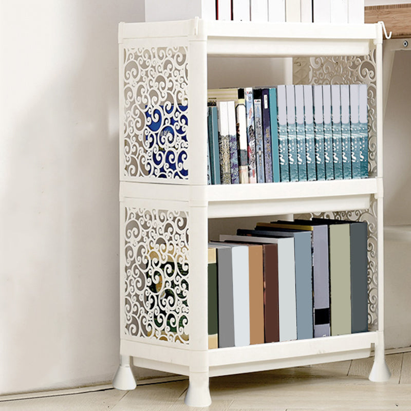 Contemporary Plastic Book Shelf Freestanding Cubby Storage Bookcase