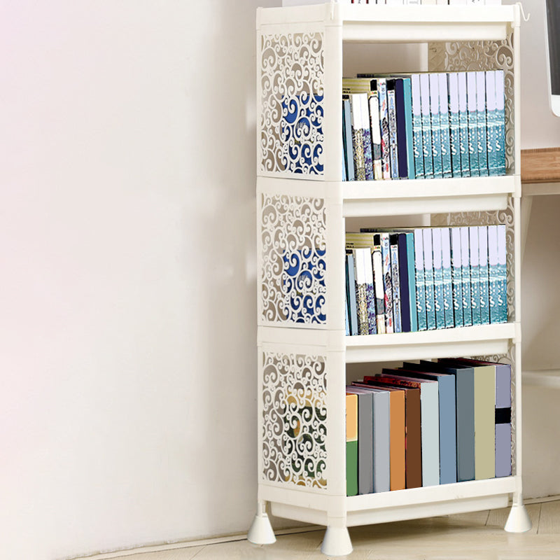 Contemporary Plastic Book Shelf Freestanding Cubby Storage Bookcase