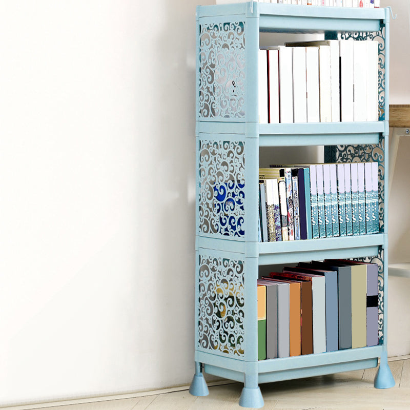 Contemporary Plastic Book Shelf Freestanding Cubby Storage Bookcase