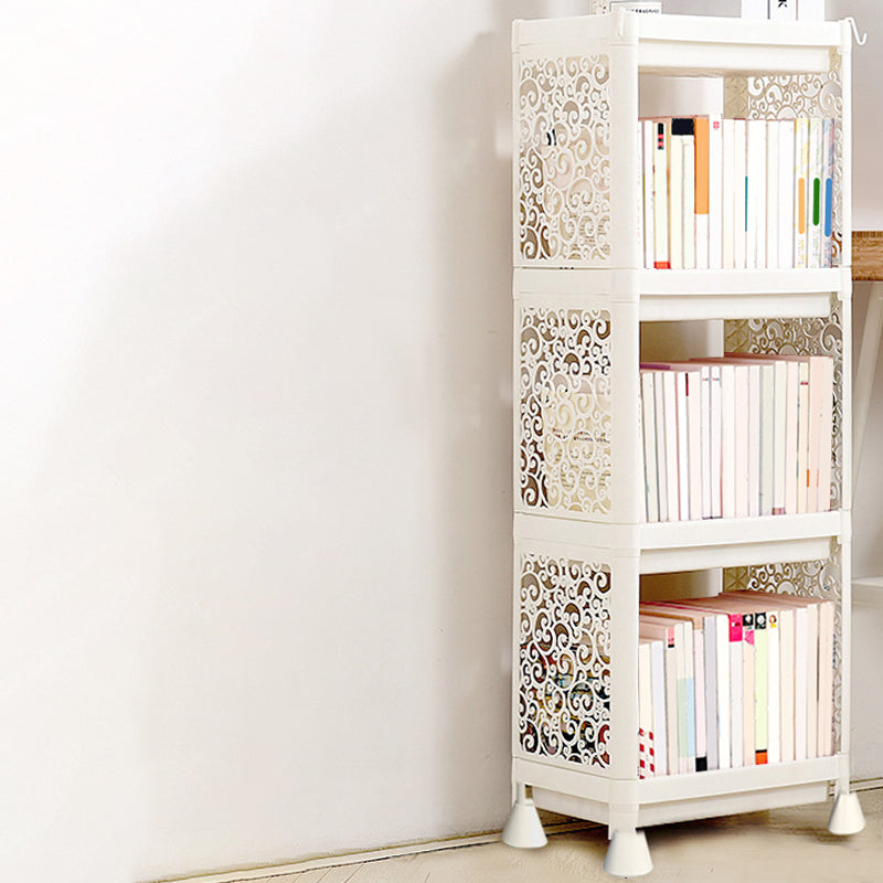 Contemporary Plastic Book Shelf Freestanding Cubby Storage Bookcase