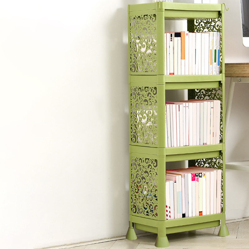 Contemporary Plastic Book Shelf Freestanding Cubby Storage Bookcase