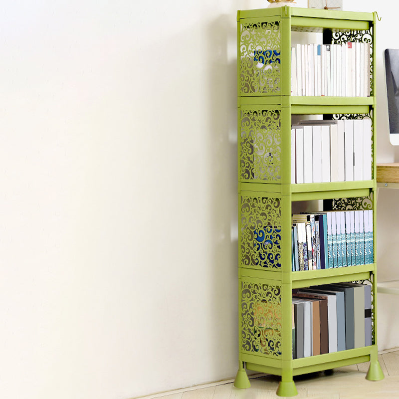 Contemporary Plastic Book Shelf Freestanding Cubby Storage Bookcase