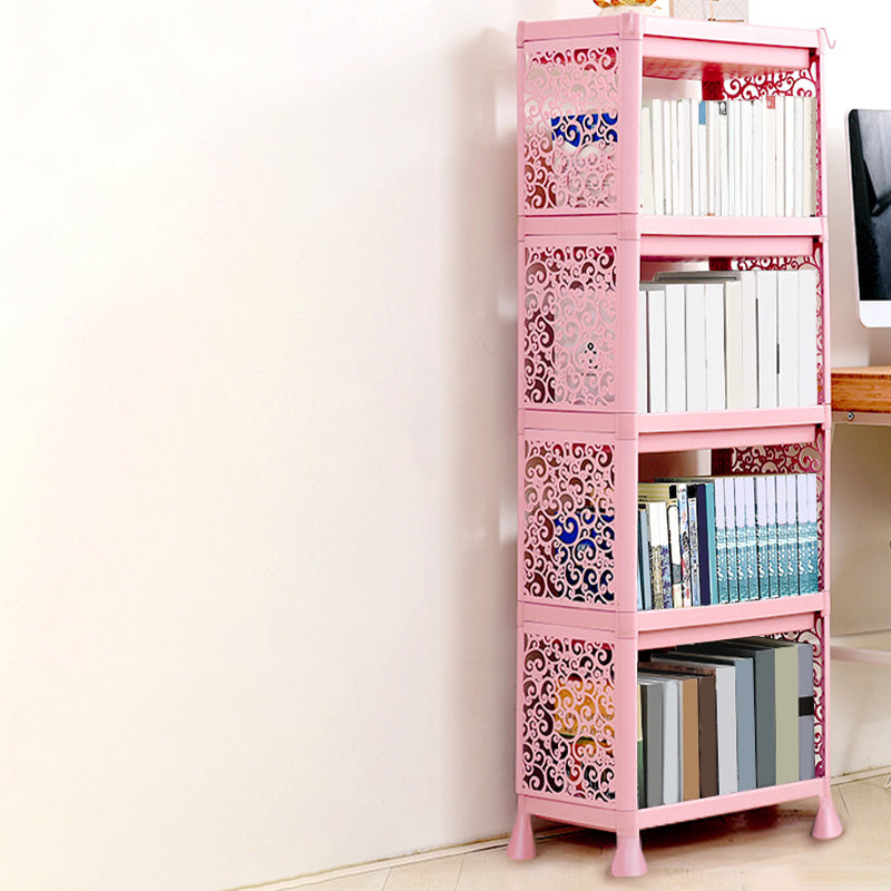 Contemporary Plastic Book Shelf Freestanding Cubby Storage Bookcase