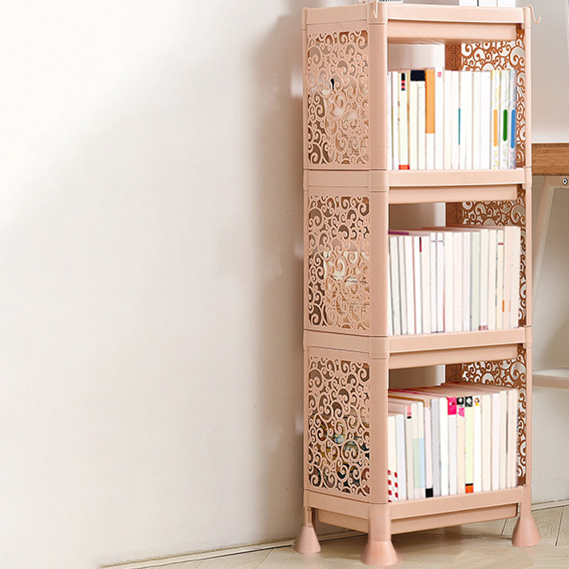 Contemporary Plastic Book Shelf Freestanding Cubby Storage Bookcase