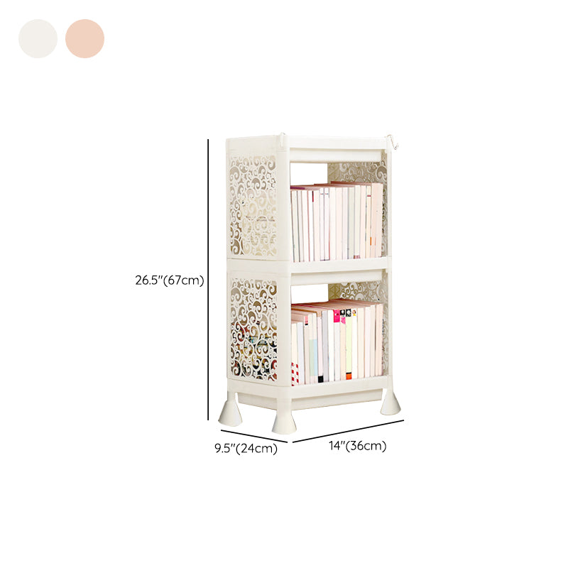 Contemporary Plastic Book Shelf Freestanding Cubby Storage Bookcase