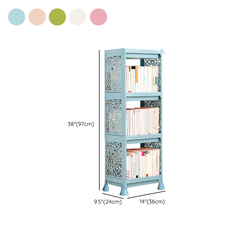 Contemporary Plastic Book Shelf Freestanding Cubby Storage Bookcase