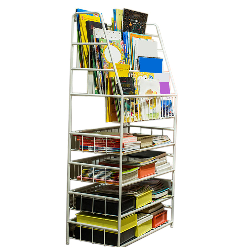 Contemporary White Standard Bookcase Closed Back Kids Standard Bookcase