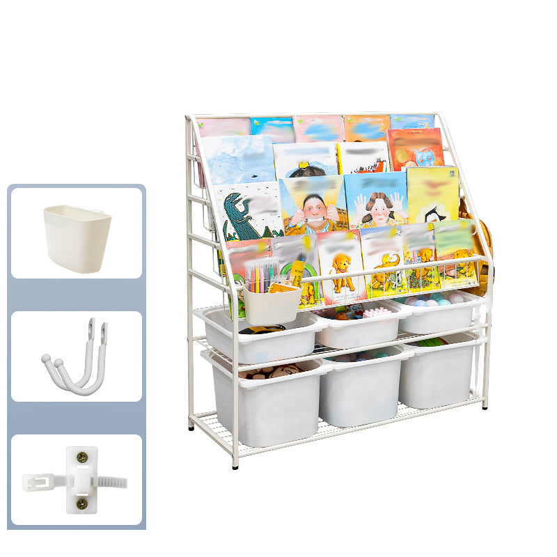 Contemporary Metal Standard Bookcase Closed Back Kids Standard Bookcase