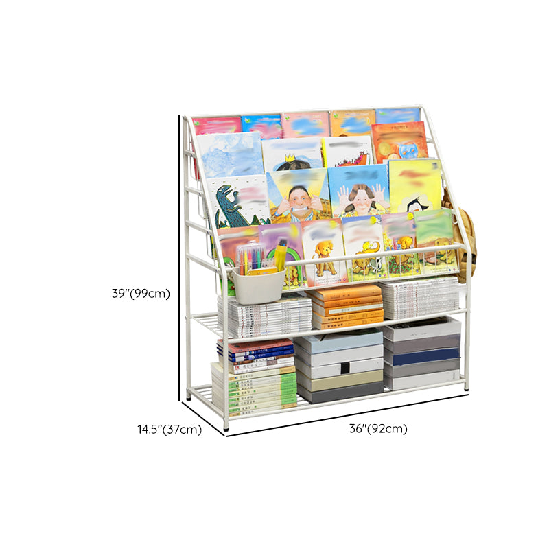 Contemporary Metal Standard Bookcase Closed Back Kids Standard Bookcase