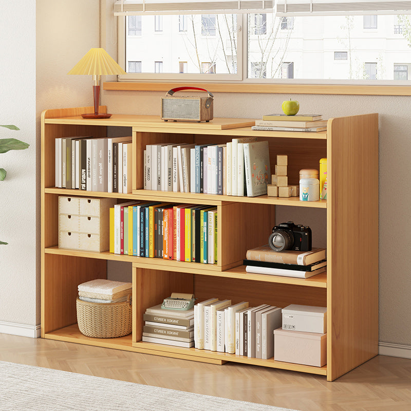 Contemporary Solid Wood Cubby Storage Bookcase Open Back Bookcase