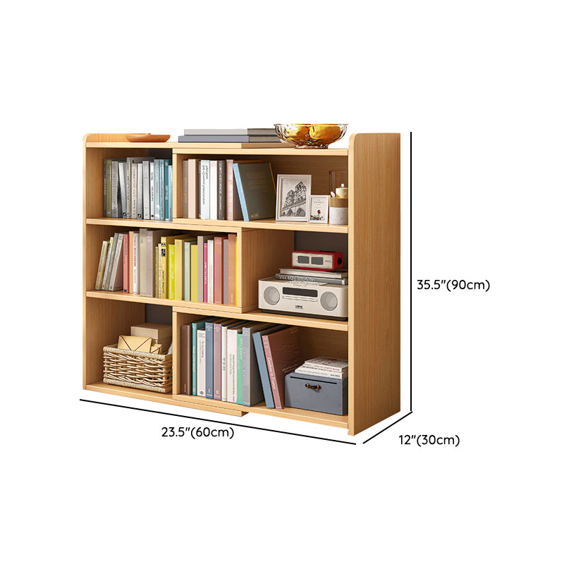 Contemporary Solid Wood Cubby Storage Bookcase Open Back Bookcase