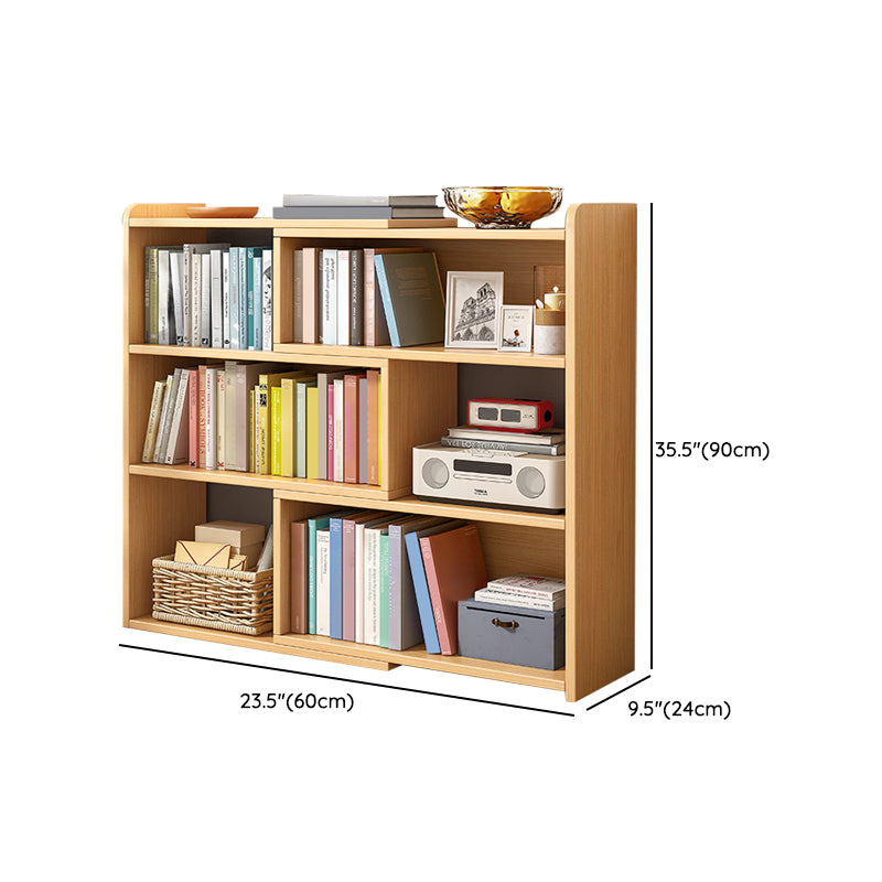 Contemporary Solid Wood Cubby Storage Bookcase Open Back Bookcase