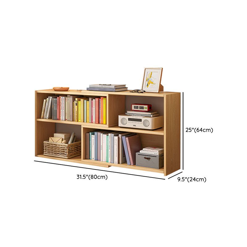 Contemporary Solid Wood Cubby Storage Bookcase Open Back Bookcase