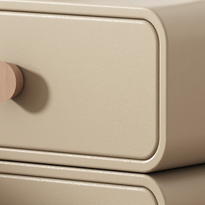 Modern Bed Nightstand Classic Leather Bedside Cabinet with Drawers