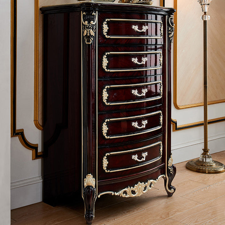 Classic Glam Dresser Wooden Storage Chest Dresser with 5 Drawers