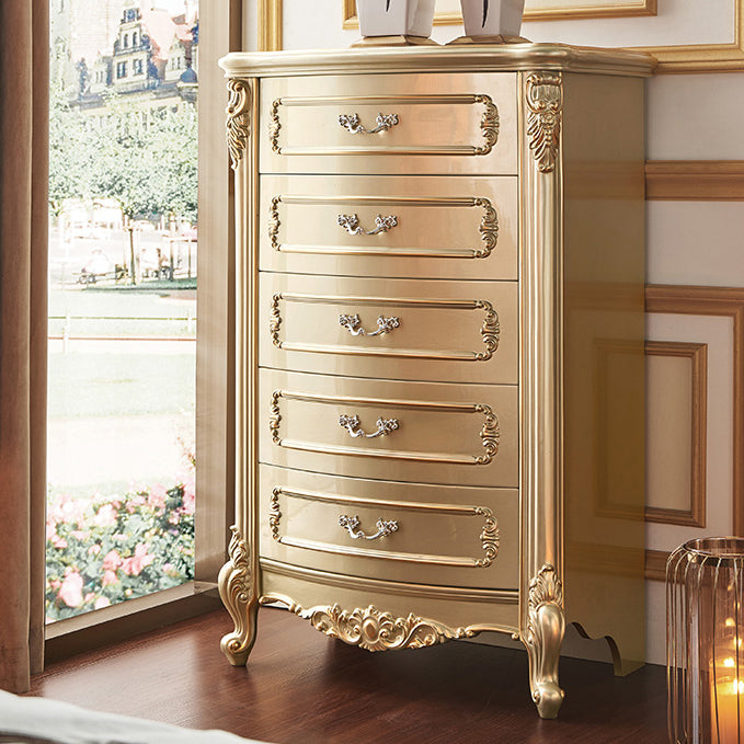 Classic Glam Dresser Wooden Storage Chest Dresser with 5 Drawers