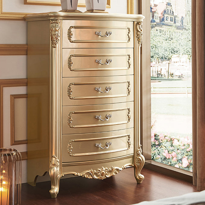 Classic Glam Dresser Wooden Storage Chest Dresser with 5 Drawers