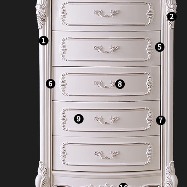Classic Glam Dresser Wooden Storage Chest Dresser with 5 Drawers