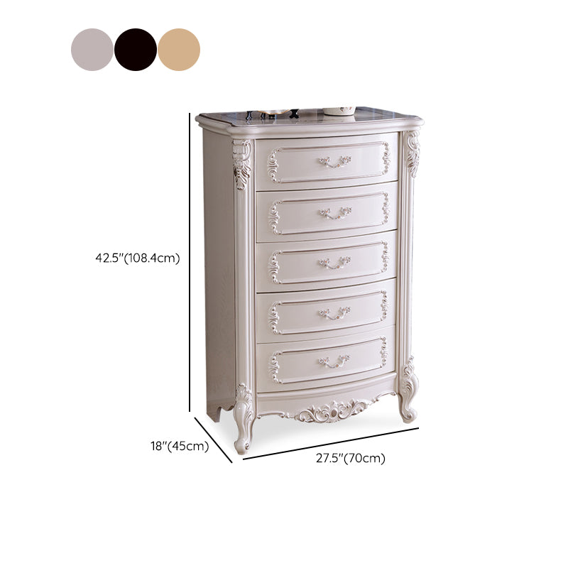 Classic Glam Dresser Wooden Storage Chest Dresser with 5 Drawers