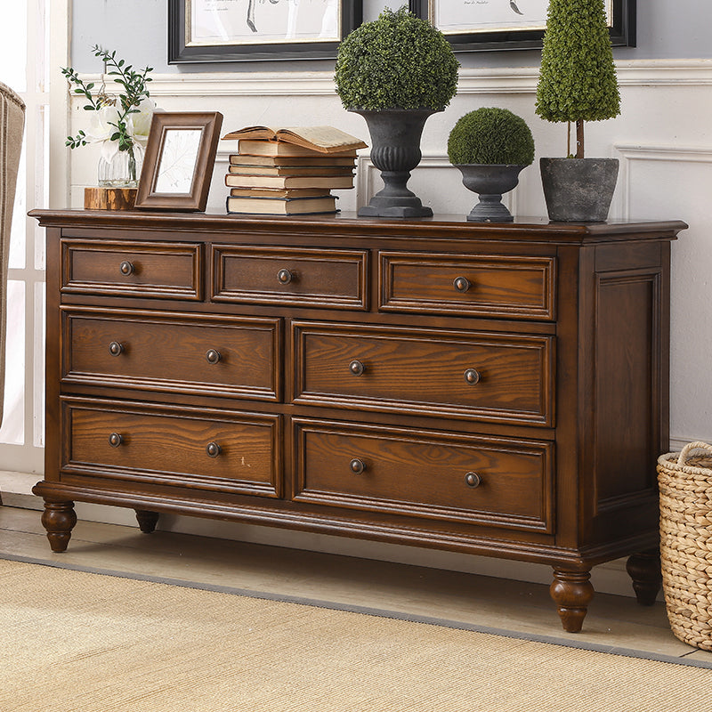 Traditional Solid Wood Storage Chest Dresser with 3/4/7 Drawers