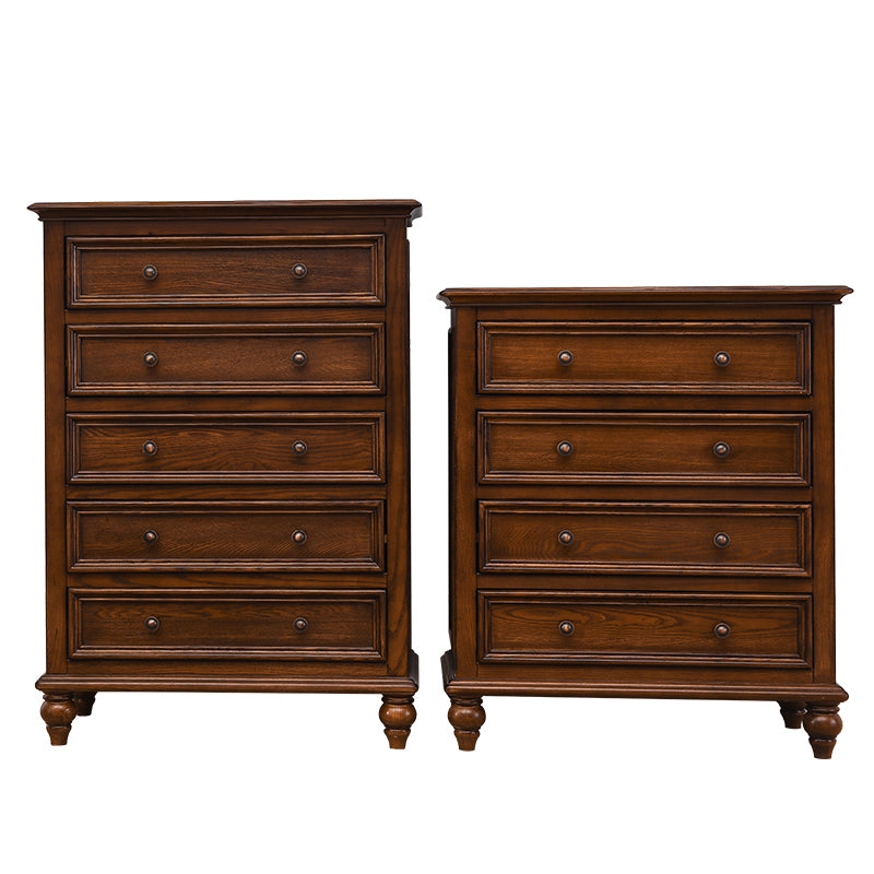 Traditional Solid Wood Storage Chest Dresser with 3/4/7 Drawers
