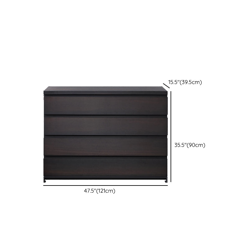 Black Storage Chest Dresser Wooden Storage Chest with Drawers