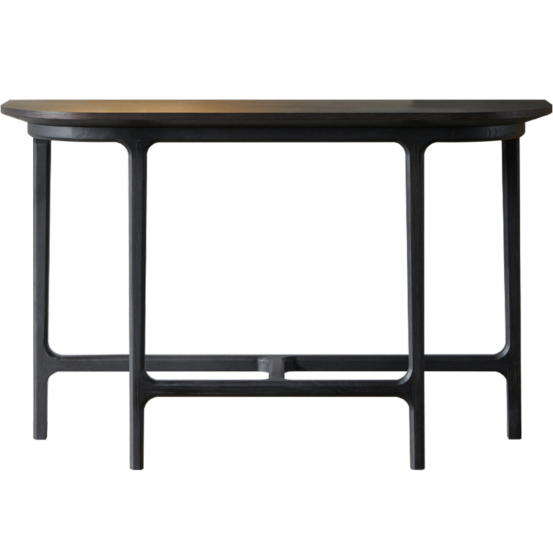 Modern Half Moon Console Table Wooden Console Sofa Table in Black