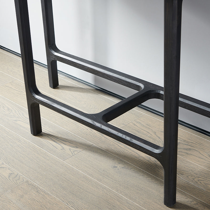 Modern Half Moon Console Table Wooden Console Sofa Table in Black