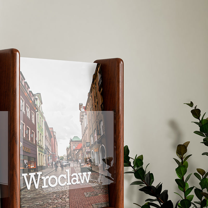 Modern Style Closed Back Bookshelf Solid Wood Bookcase with Shelves