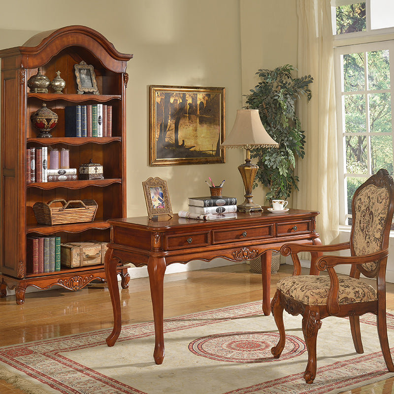 Contemporary Closed Back Bookshelf Vertical Solid Wood Bookcase for Office