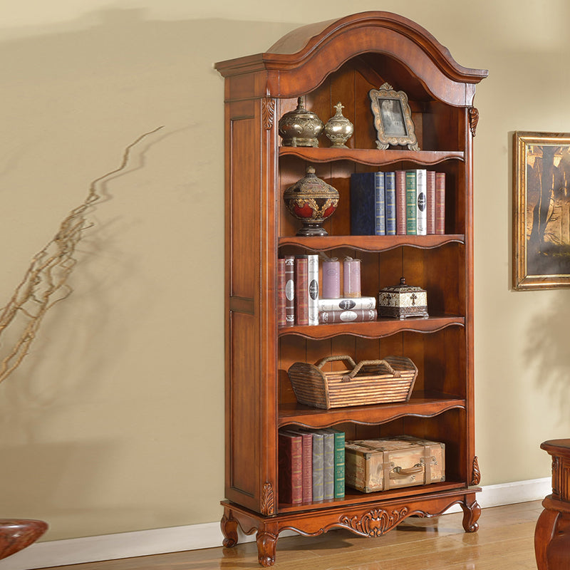 Contemporary Closed Back Bookshelf Vertical Solid Wood Bookcase for Office