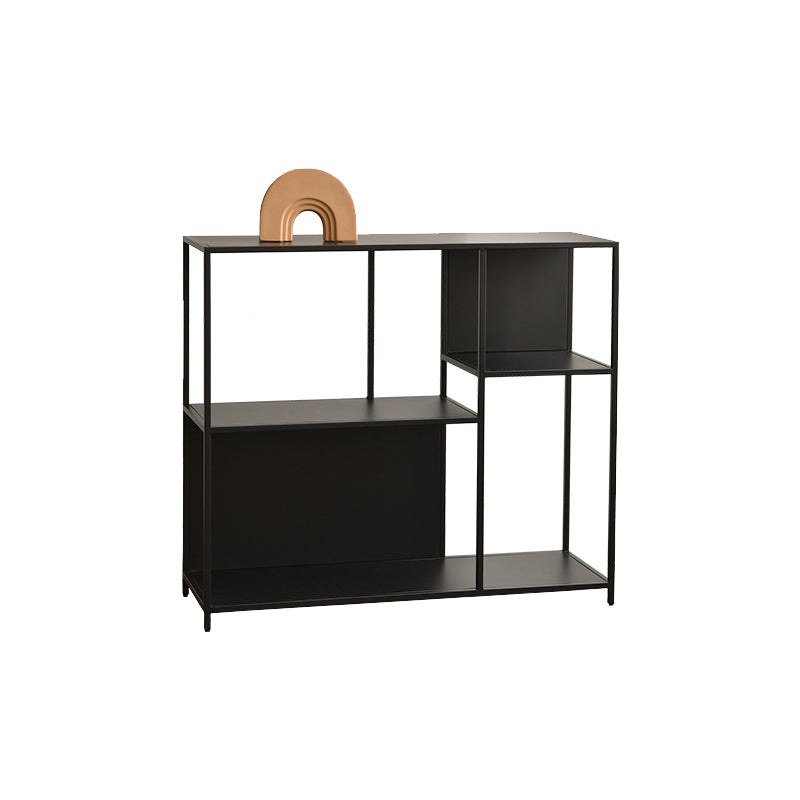 Modern Style Open Back Bookshelf Horizontal Metal Bookcase with Shelves