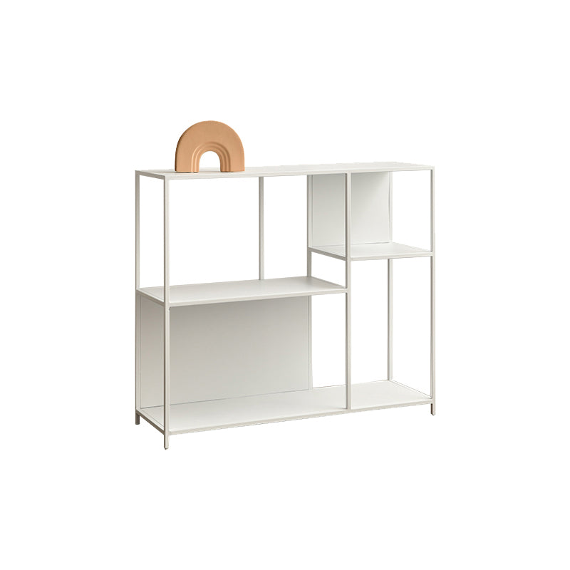 Modern Style Open Back Bookshelf Horizontal Metal Bookcase with Shelves