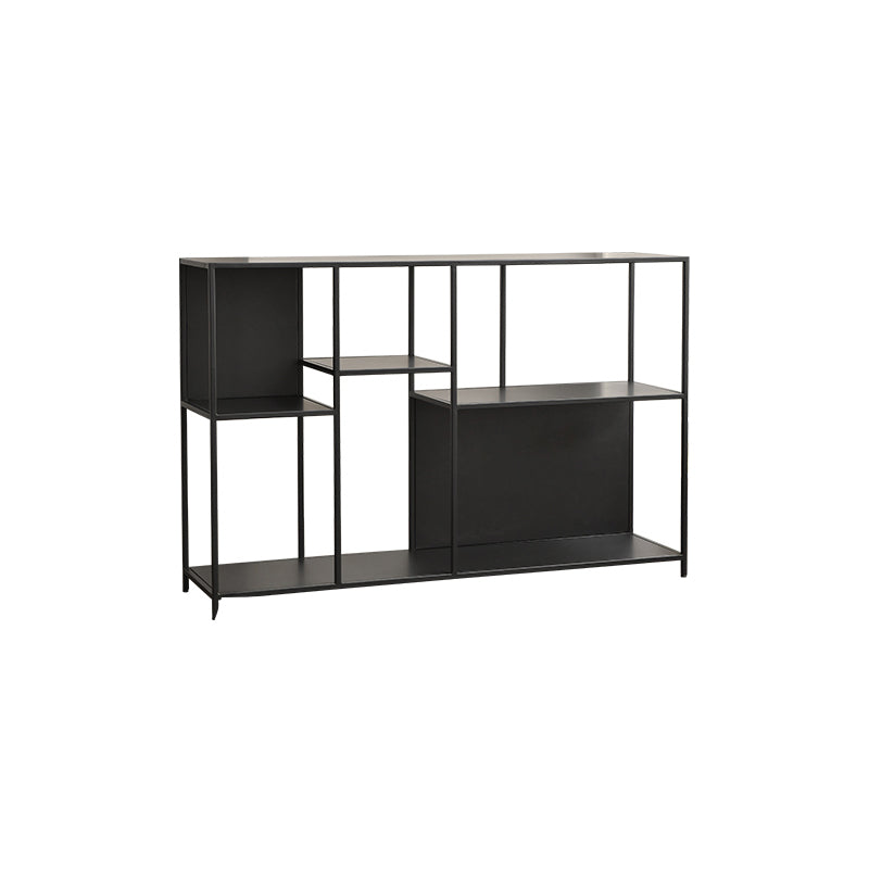 Modern Style Open Back Bookshelf Horizontal Metal Bookcase with Shelves