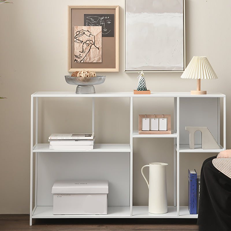 Modern Style Open Back Bookshelf Horizontal Metal Bookcase with Shelves