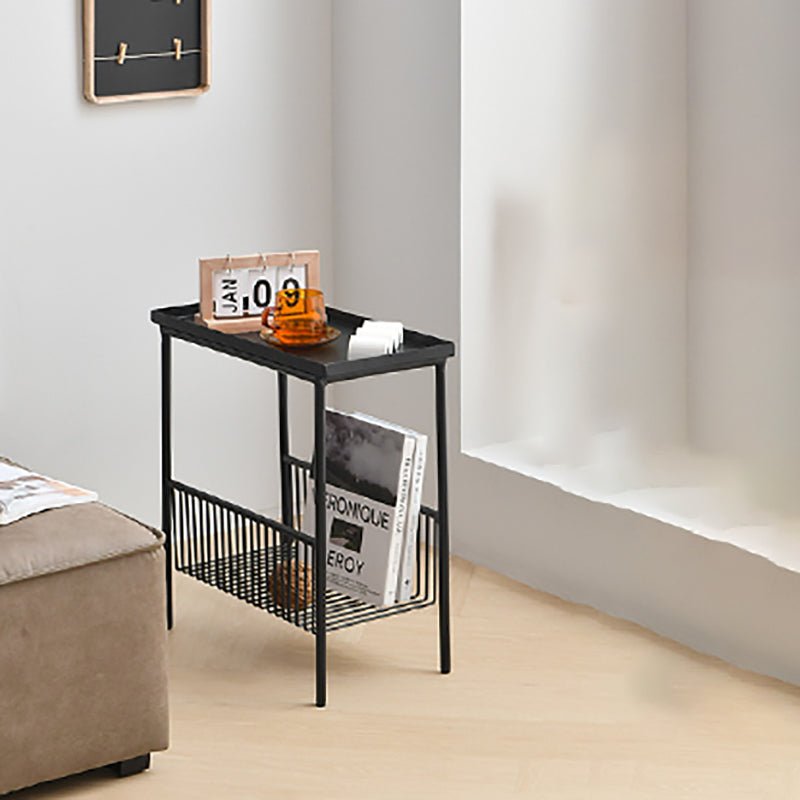 Modern Style Open Back Bookshelf Horizontal Metal Bookcase with Shelves