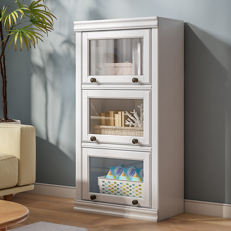 Modern Style Closed Back Bookshelf Standard Solid Wood Bookcase with Cabinets