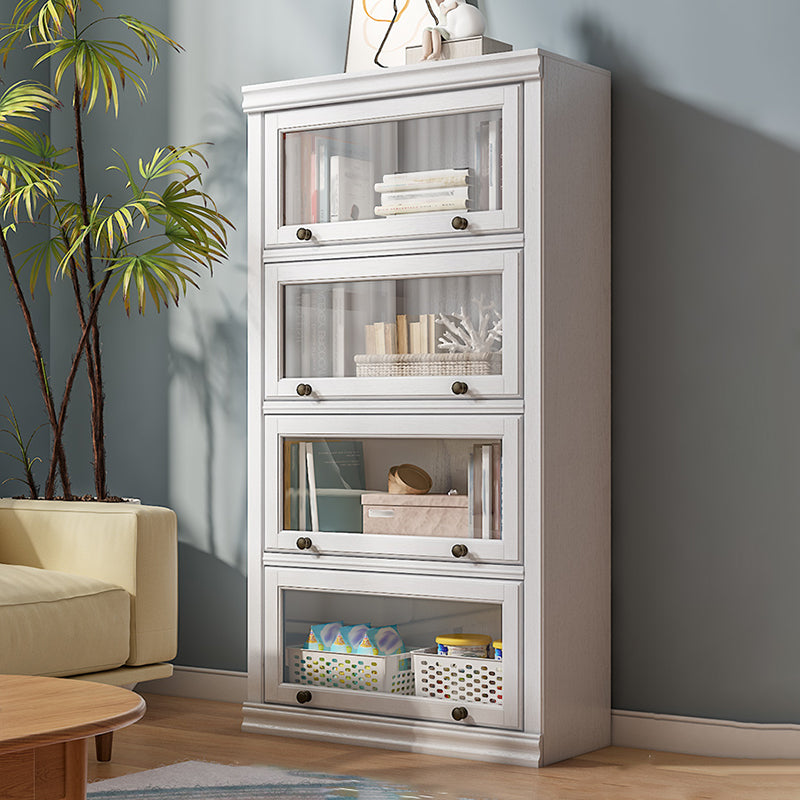 Modern Style Closed Back Bookshelf Standard Solid Wood Bookcase with Cabinets