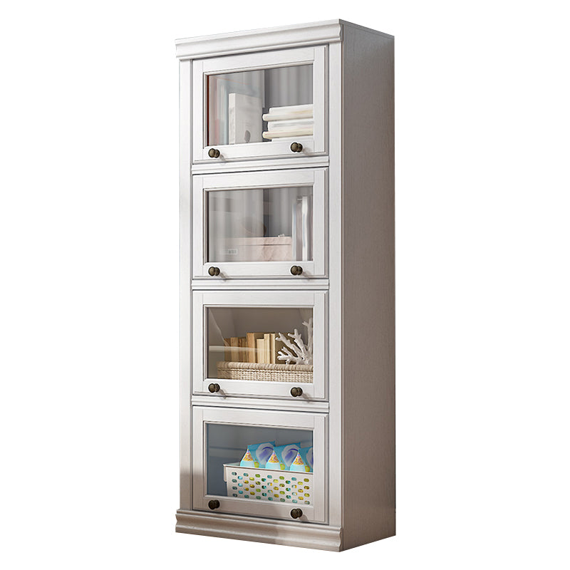 Modern Style Closed Back Bookshelf Standard Solid Wood Bookcase with Cabinets