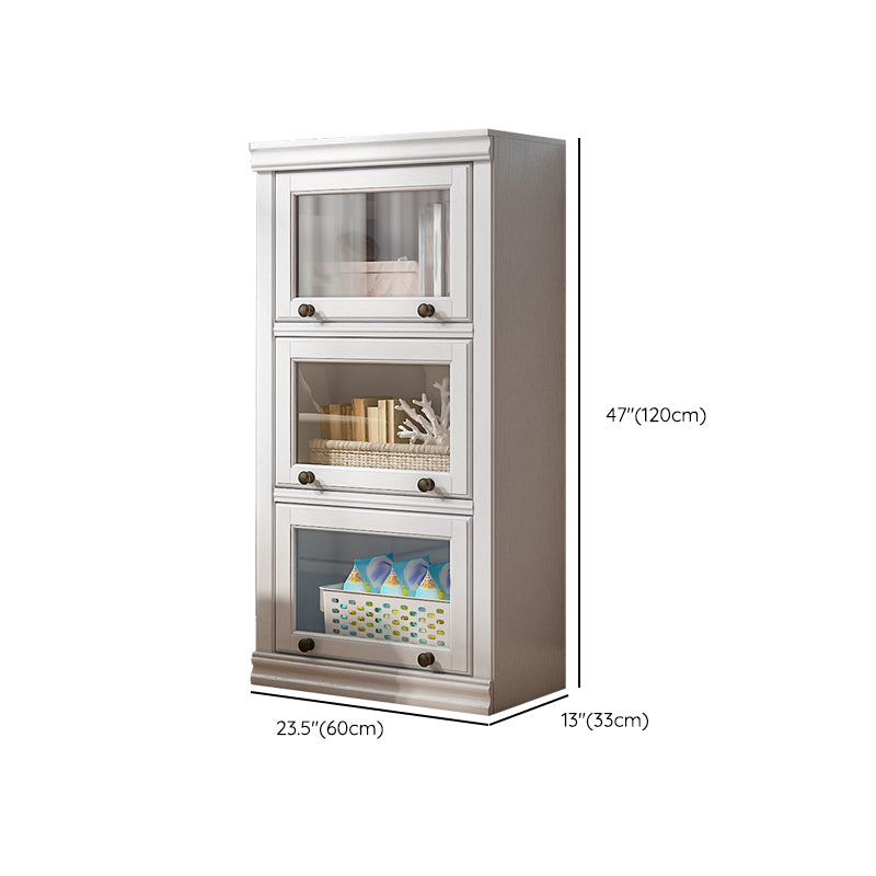 Modern Style Closed Back Bookshelf Standard Solid Wood Bookcase with Cabinets